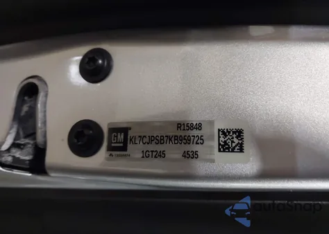 2019 Chevrolet Trax Lt z USA, uszkodzony, nr VIN KL7CJPSB7KB959725